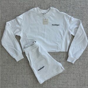 NWT Favorite Daughter white cropped sweatshirt | Small $98